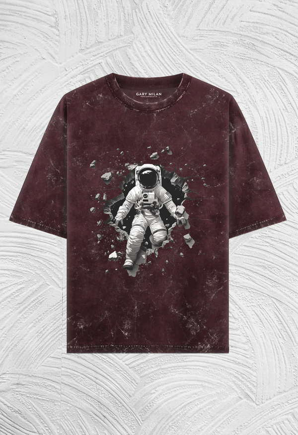 Astronaut Unisex Acid Washed Oversized T-Shirt