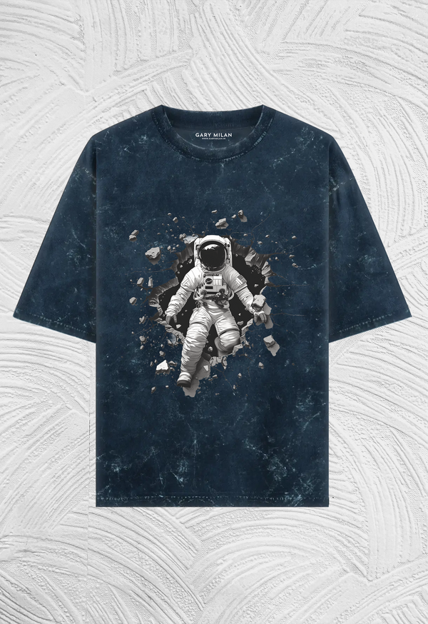 Astronaut Unisex Acid Washed Oversized T-Shirt