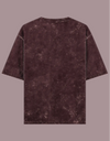 Unisex Maroon Acid Washed Oversized T-Shirt