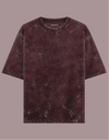 Unisex Maroon Acid Washed Oversized T-Shirt