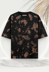 Unisex Brown Black Tie Dye Oversized T-Shirt