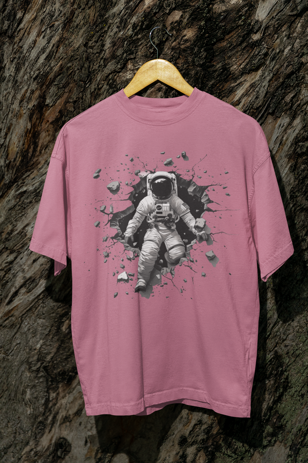Astronaut Unisex Terry Oversized Graphic Printed T-shirt