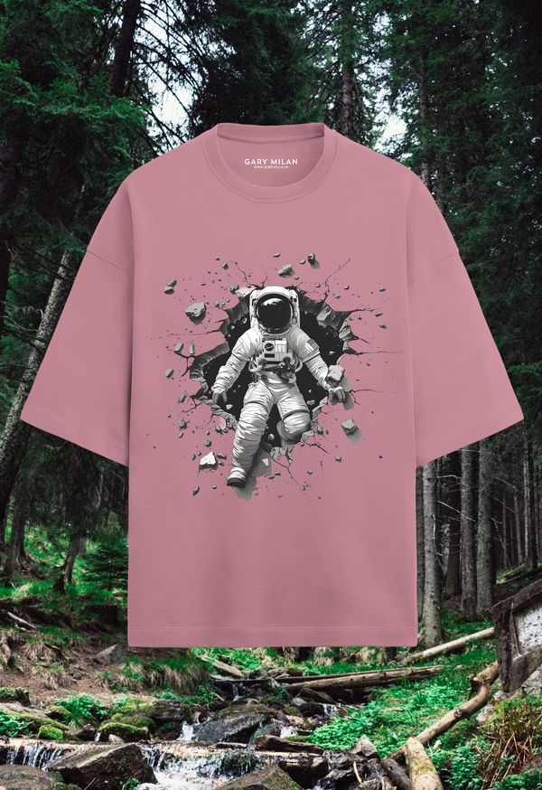 Astronaut Unisex Terry Oversized Graphic Printed T-shirt