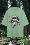 Astronaut Unisex Terry Oversized Graphic Printed T-shirt