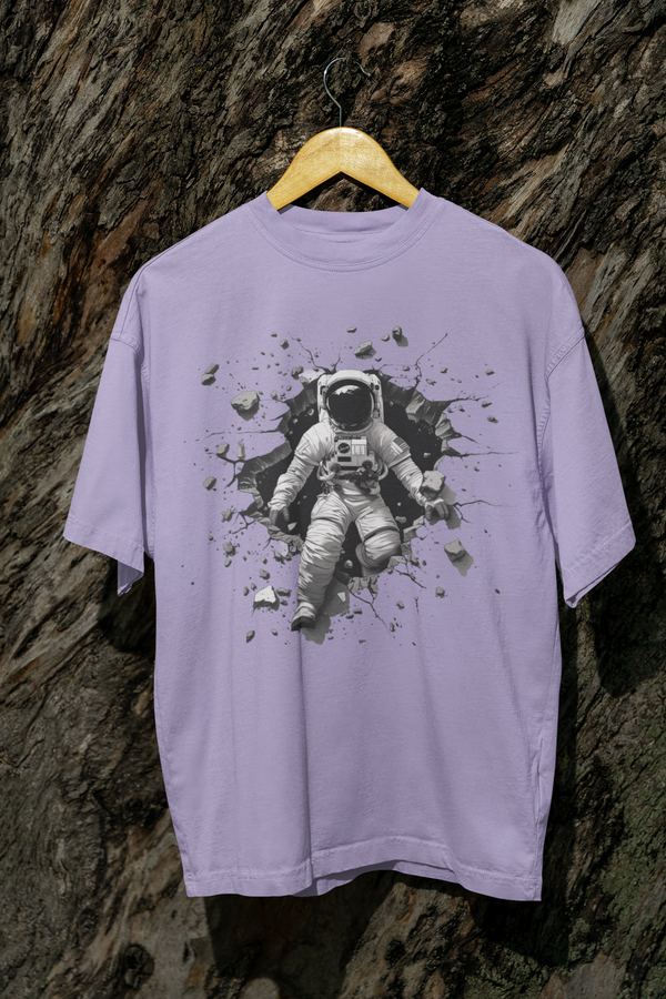 Astronaut Unisex Terry Oversized Graphic Printed T-shirt