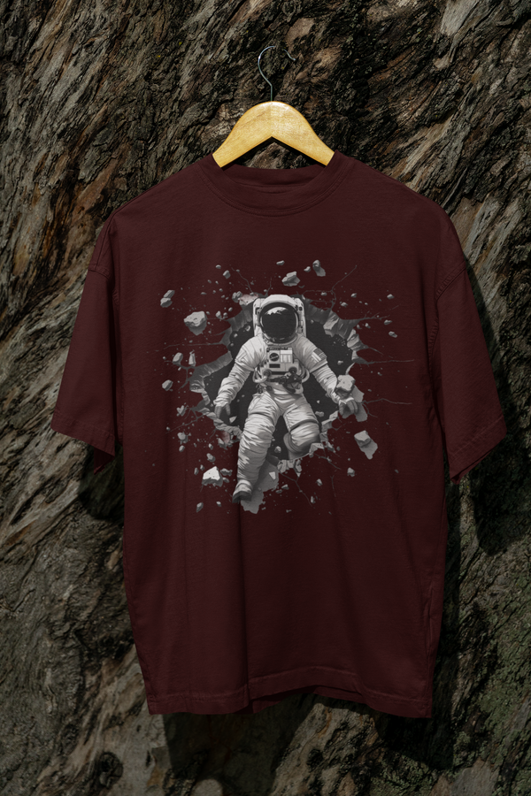 Astronaut Unisex Terry Oversized Graphic Printed T-shirt