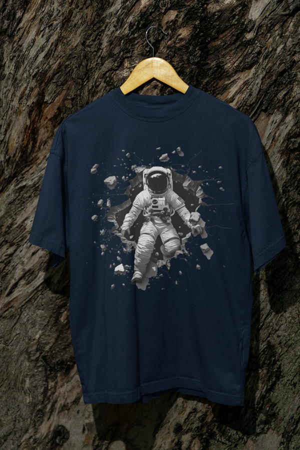 Astronaut Unisex Terry Oversized Graphic Printed T-shirt