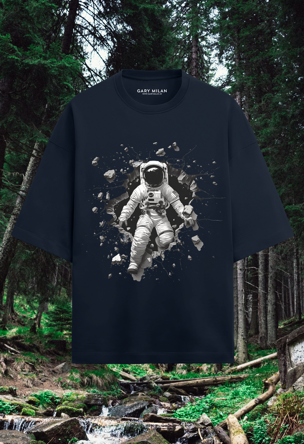 Astronaut Unisex Terry Oversized Graphic Printed T-shirt