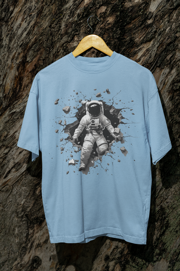 Astronaut Unisex Terry Oversized Graphic Printed T-shirt