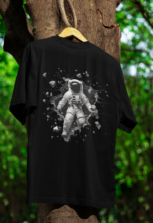 Astronaut Unisex Terry Oversized Graphic Printed T-shirt