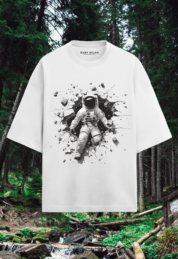 Astronaut Unisex Terry Oversized Graphic Printed T-shirt