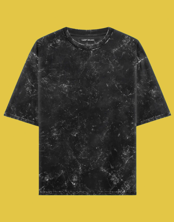 Unisex Black Acid Washed Oversized T-Shirt