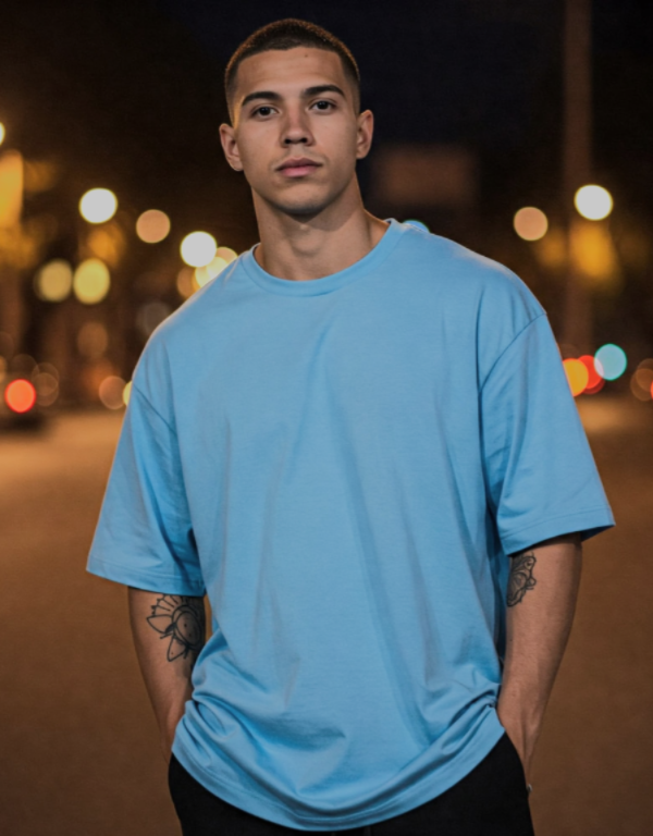 Unisex Baby Blue Terry Oversized T-Shirt