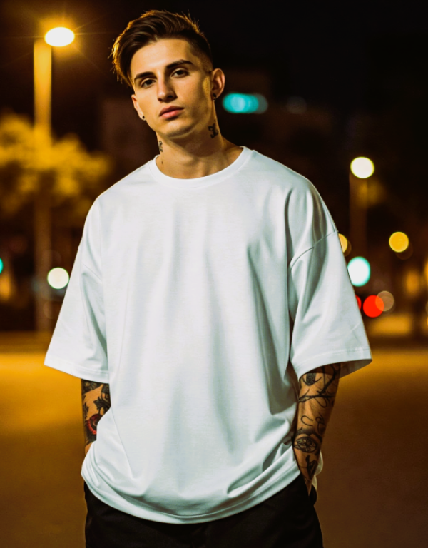 Unisex White Terry Oversized T-Shirt