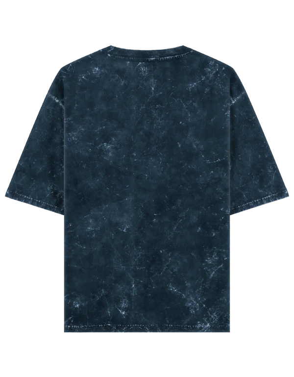 Unisex Navy Blue Acid Washed Oversized T-Shirt