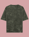 Unisex Olive Green Acid Washed Oversized T-Shirt