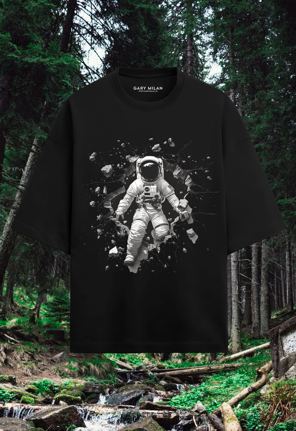 Astronaut Unisex Terry Oversized Graphic Printed T-shirt